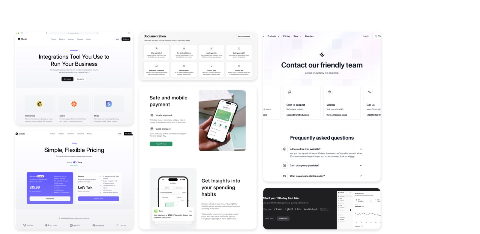 Board d'inspiration UI et mise en page