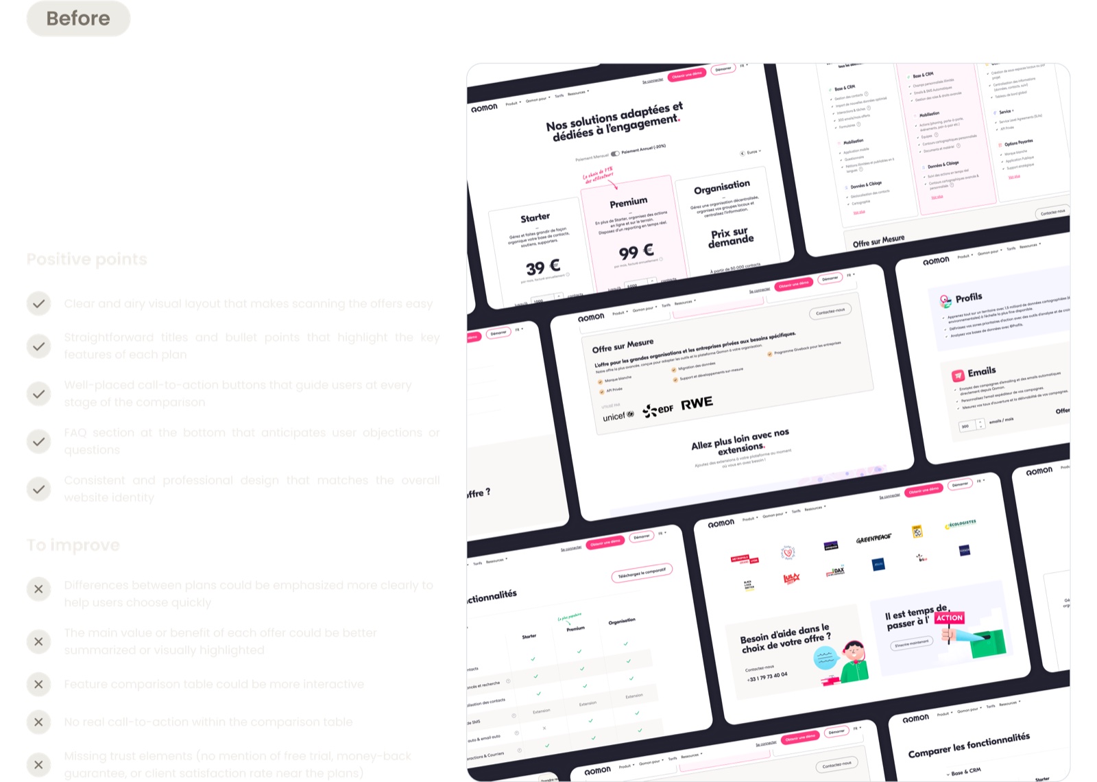 Before — audit of the existing offer page