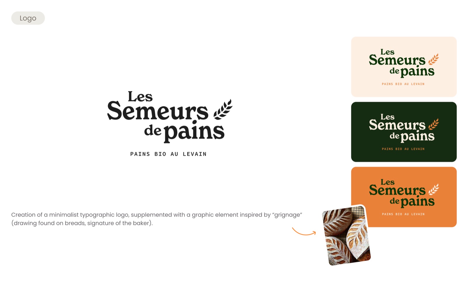 Logo Les Semeurs de pains et déclinaisons de couleur